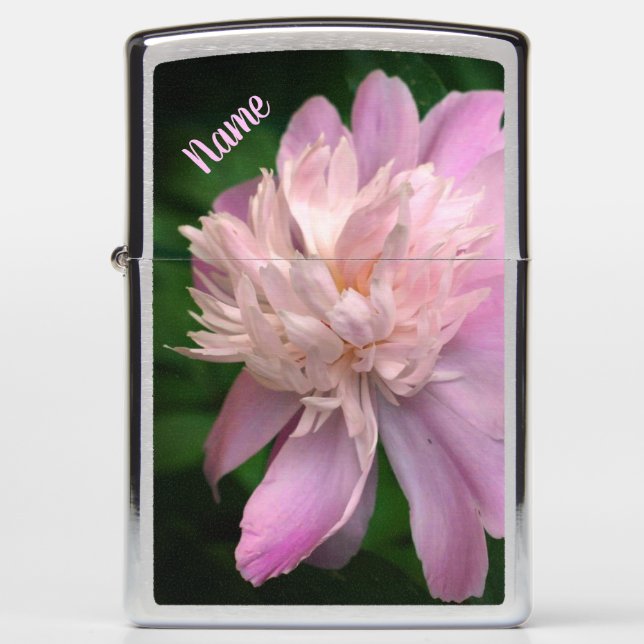 Peony Flower In Bloom Personalized Zippo Lighter (Front)
