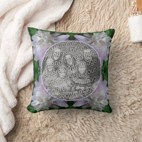 Peony Flower Nature Create Your Own Photo  Throw Pillow