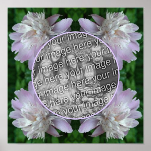 Peony Flower Nature Frame Create Your Own Photo Poster