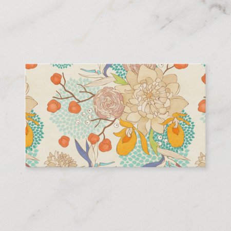 Peony Flower Pattern Business Card