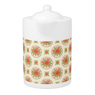 Peony flower pattern teapot