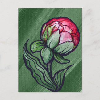 Peony Flower Peonies Gardener art Pink             Postcard