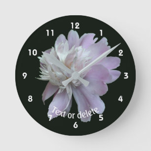 Peony Flower Personalized Round Clock
