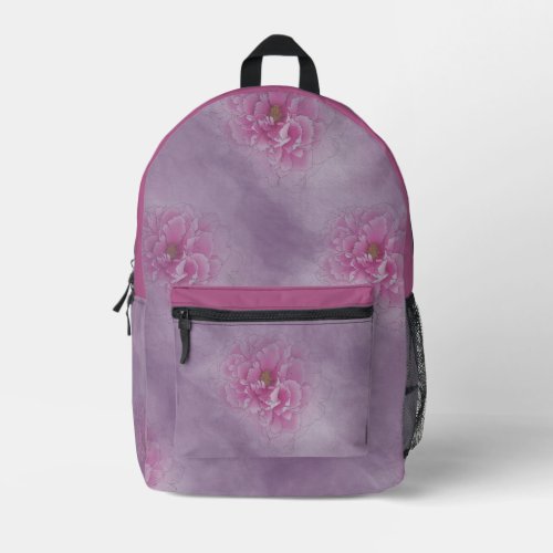 Peony Flower Printed Backpack