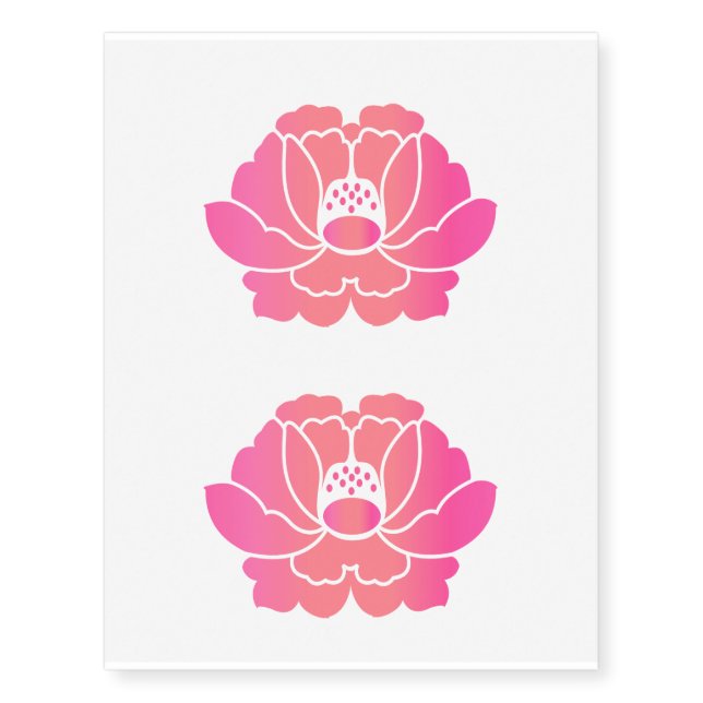 peony flower temporary tattoos (Front)