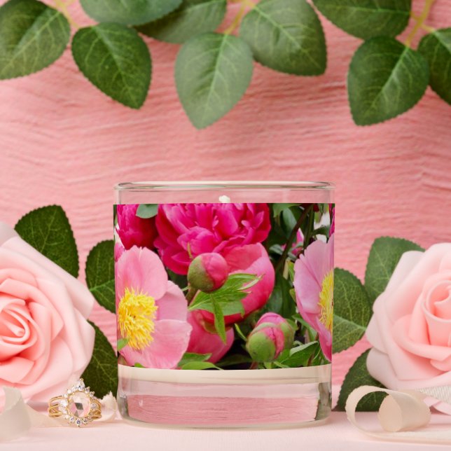 Peony Flowered Scented Candle (Wedding)