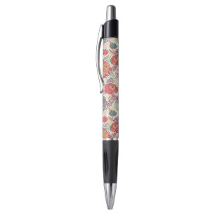 Peony flowers and leaves pattern pen