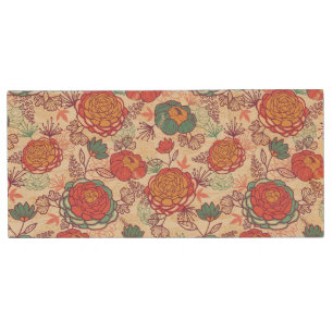 Peony flowers and leaves pattern wood USB flash drive
