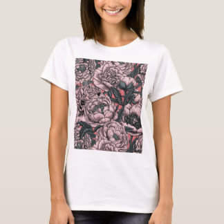 Peony flowers and moths T-Shirt