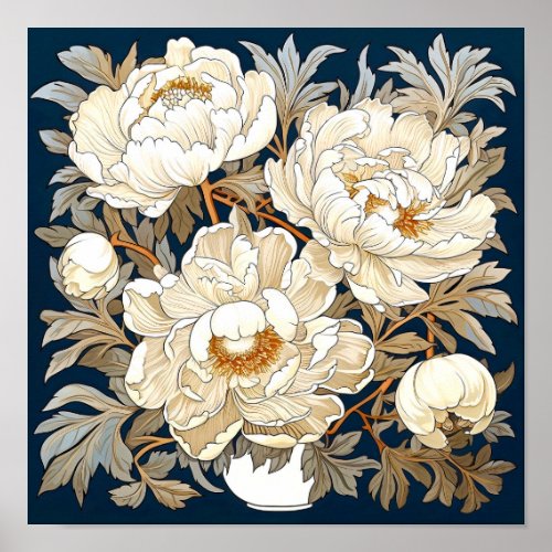 Peony Flowers Art Print 