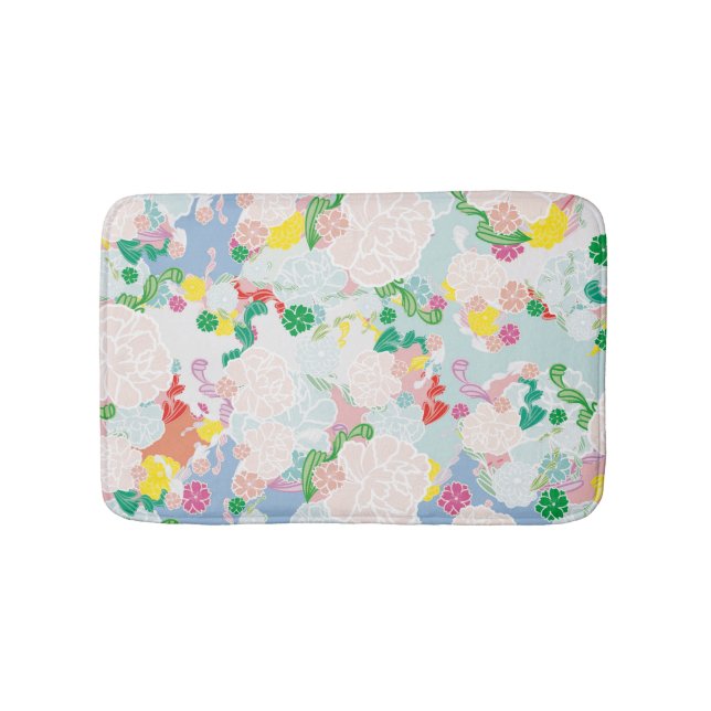 Peony Flowers Bath Mat (Front)