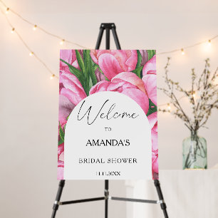Peony flowers - bridal shower welcome sign
