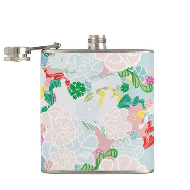 Peony Flowers Flask (Opened)