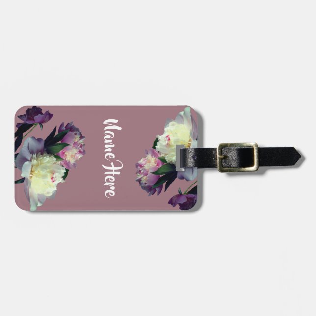 Peony Flowers Luggae Tags (Front Horizontal)