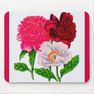 peony flowers mouse pad