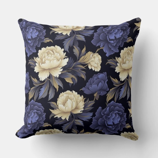 Peony Flowers Pillow (Front)