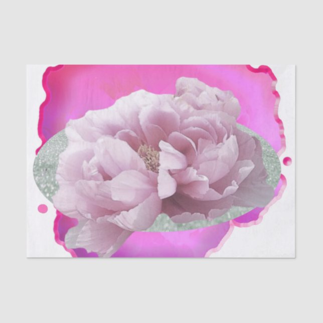 Peony Flowers Pink Tissue Paper (Front)