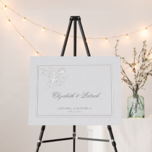 Peony Formal Modern Classic Ivory Wedding Welcome Foam Board