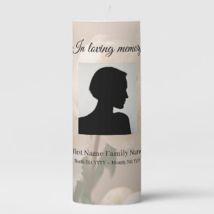 Peony funeral memorial pillar candle