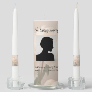 Peony funeral memorial pillar/ taper unity candle set