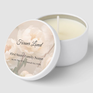Peony funeral mini candle favors