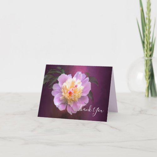 Peony funeral thank you card