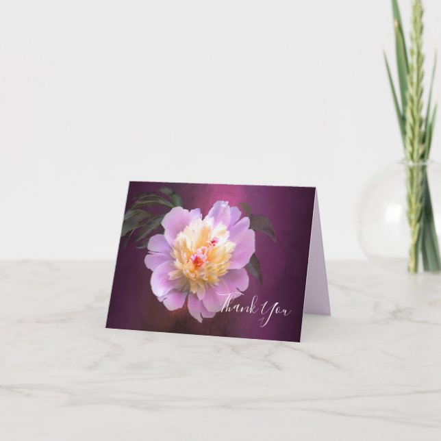 Peony funeral thank you card (Front)