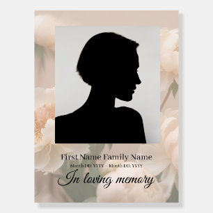 Peony funeral welcome sign foam bord