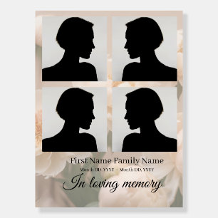 Peony funeral welcome sign foam bord collage