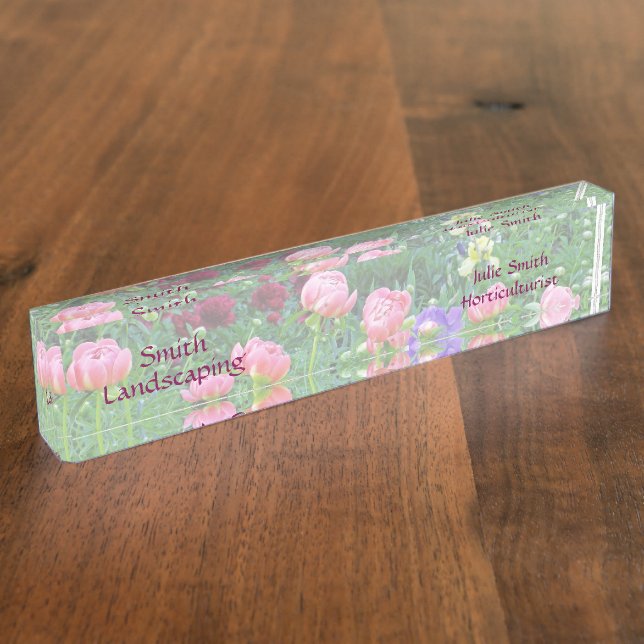"PEONY GARDEN" ACRYLIC DESK NAMEPLATE (Side)