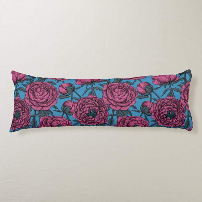 Peony garden body pillow (Front)