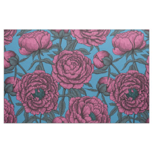 Peony garden fabric