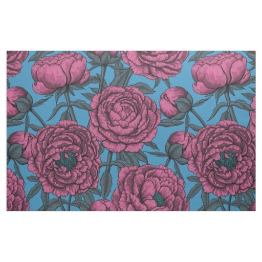 Peony garden fabric