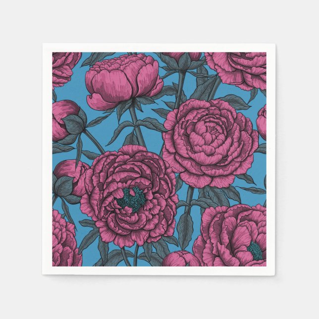Peony garden napkins (Front)