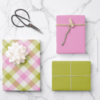 Peony Gingham Wrapping Paper Sheets