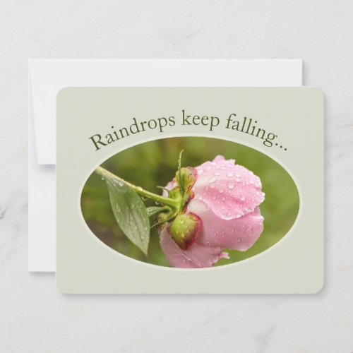 Peony glittering raindrops CC1045 Birthday Card