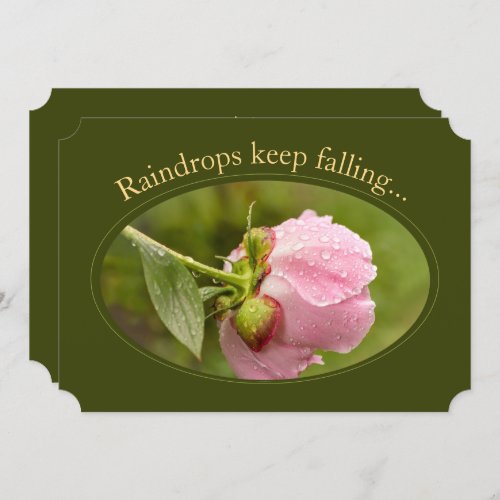 Peony glittering raindrops CC1047 Birtday card