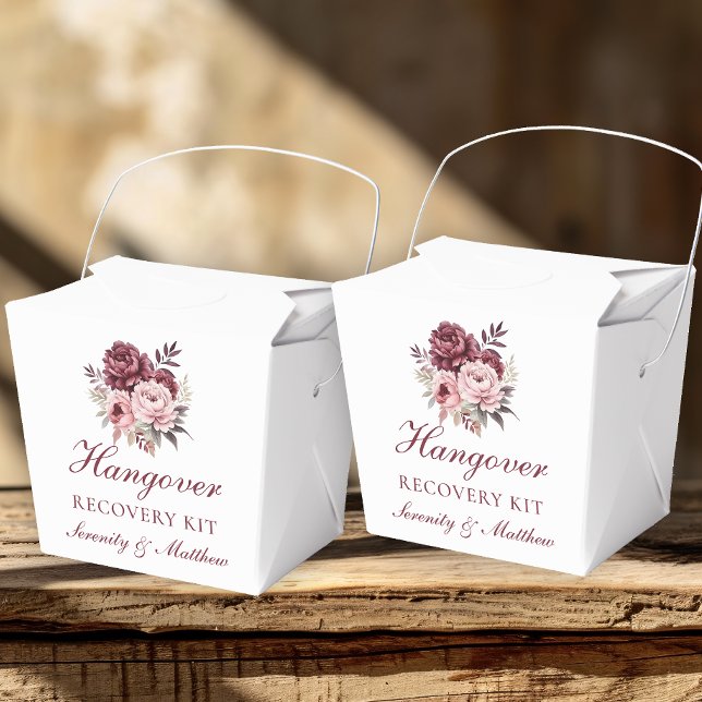 Peony Hangover Recovery Kit Floral Wedding Favor Boxes (Creator Uploaded)