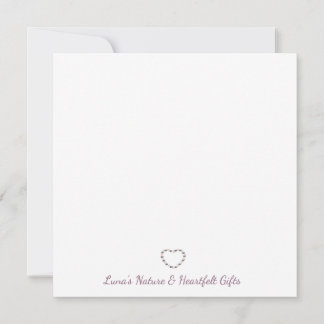 Peony Heart Gratitude Note Thank You Card