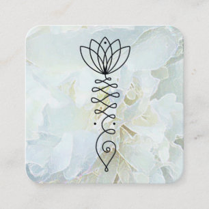 *~* Peony Heart Healer Massage Reiki Yoga Lotus Square Business Card
