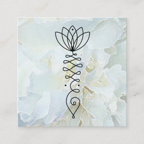  Peony Heart Lotus Healer Massage Reiki Yoga Square Business Card