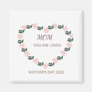 Peony Heart Mom Affection Artwork Magnet
