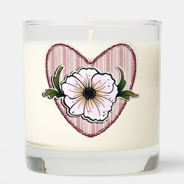 Peony Heart Scented Candle (Front)