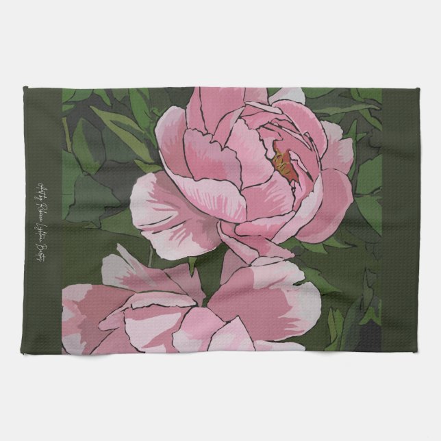Peony Kitchen Towel (Horizontal)