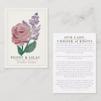 Peony & Lilac Marian Garden Prayer Card | Tender