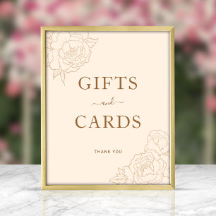 Peony Line Art Gifts & Cards Sign