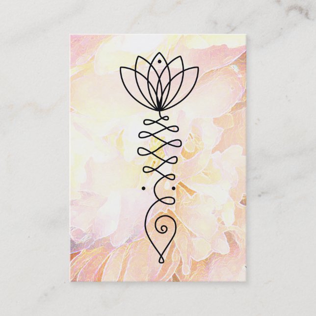 ** Peony Lotus Heart  Enlightenment Reiki Yoga Business Card (Front)