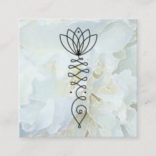 *~* Peony Lotus Heart Healer Massage Reiki Yoga Square Business Card