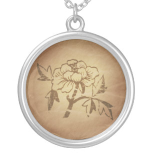 Peony Love and Affection Chinese Magic Charms Silver Plated Necklace
