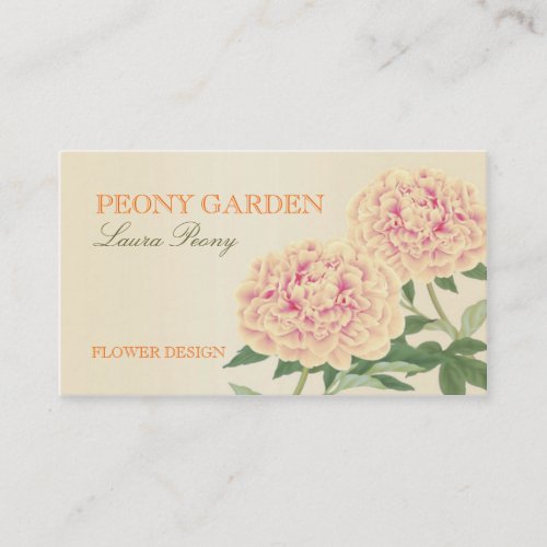 Peony Love Business Card (Orange)